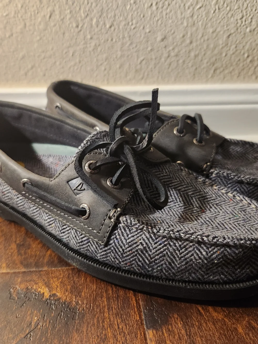 Sperry Men's Gray Herringbone Boat Shoes